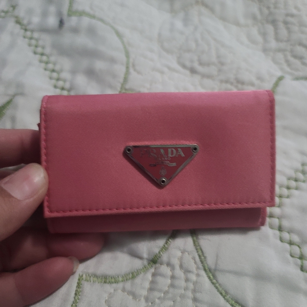 Pink Prada key wallet